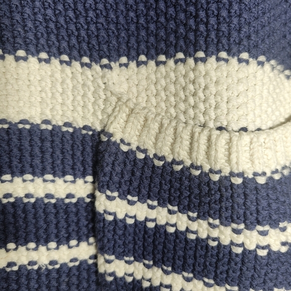 Weekend Max Mara Helier jumper midi dress striped navy blue small - Picture 4 of 8